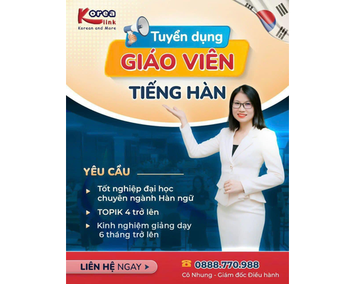 TUYỂN DỤNG GIÁO VIÊN TIẾNG HÀN