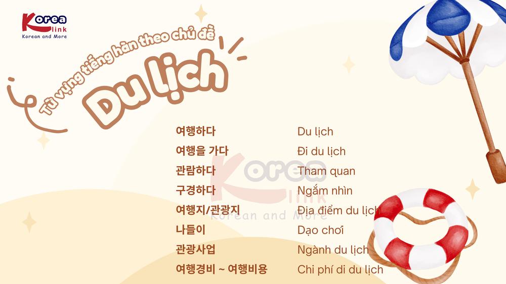 Từ vựng tiếng hàn theo chủ đề: Du lịch