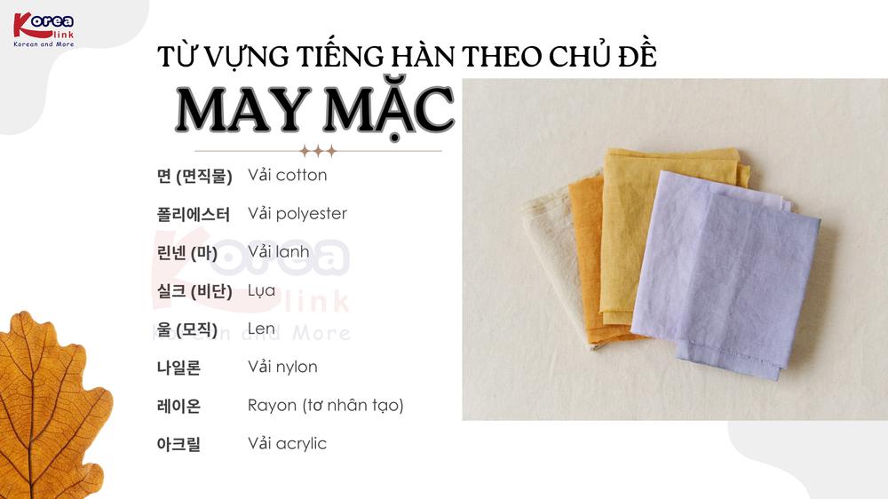 Từ vựng tiếng hàn theo chủ đề: May mặc