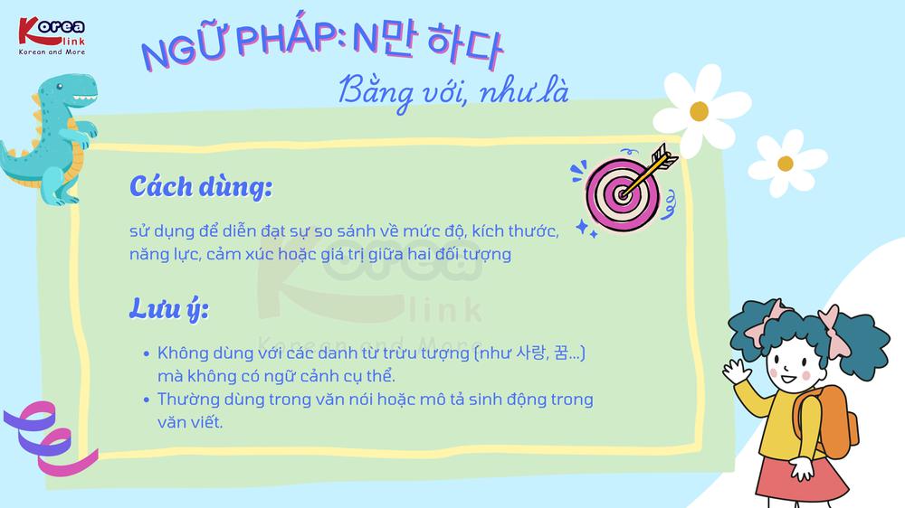 Ngữ pháp 105: N만 하다 : bằng với , như là