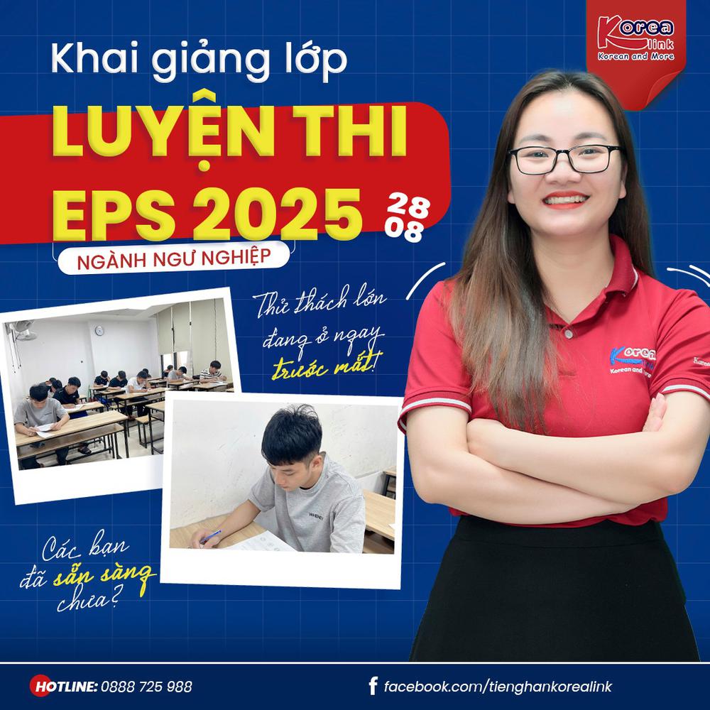 BỨT PHÁ CÙNG KHÓA LUYỆN THI TIẾNG HÀN EPS NGÀNH NGƯ NGHIỆP