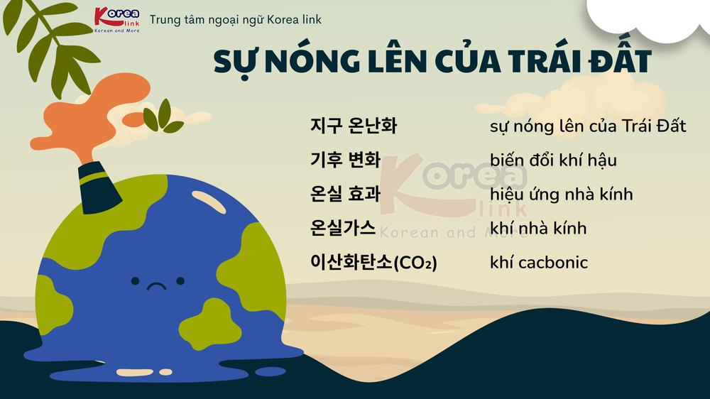 Từ vựng tiếng hàn theo chủ đề: Sự nóng lên của Trái đất