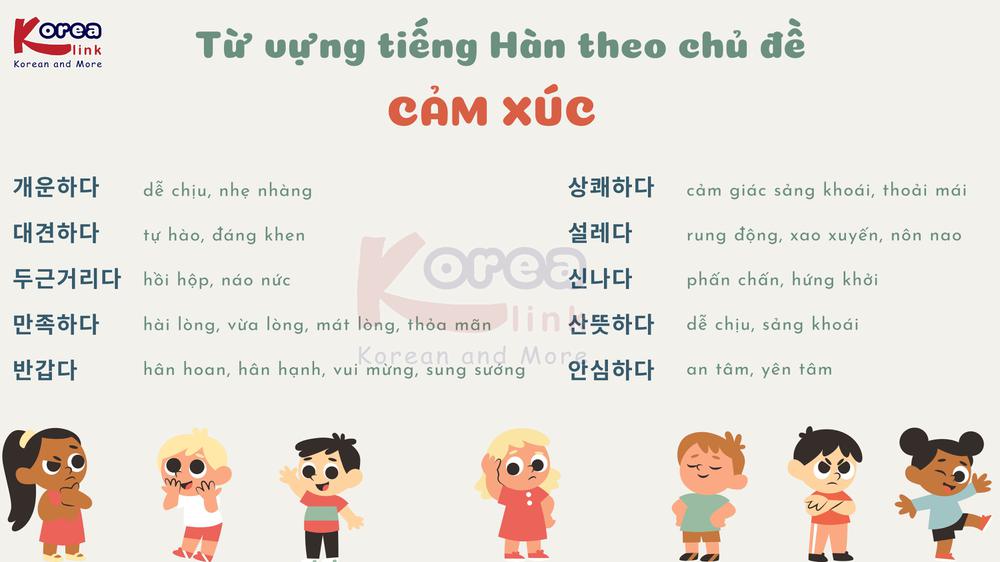 Từ vựng tiếng hàn theo chủ đề: Cảm xúc (phần 4)