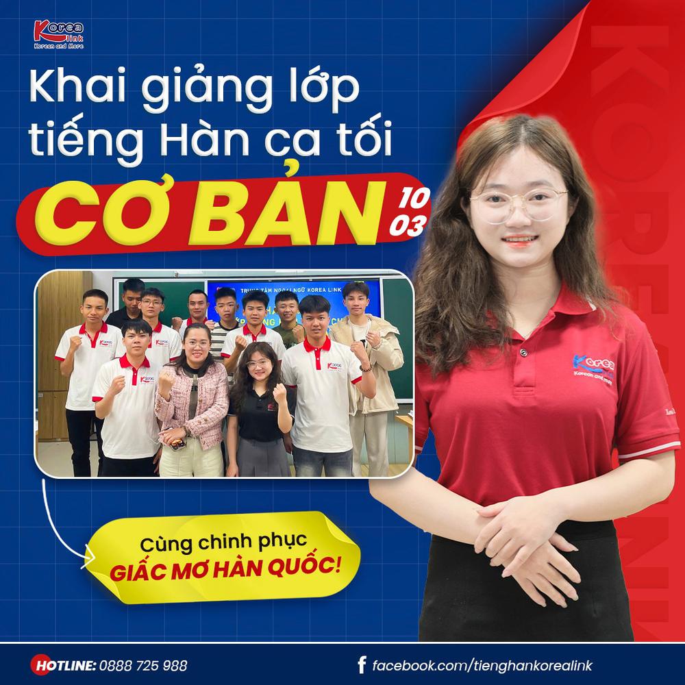 Khai Giảng Lớp Tiếng Hàn Buổi Tối Ngày 10/03 Tại Korea Link