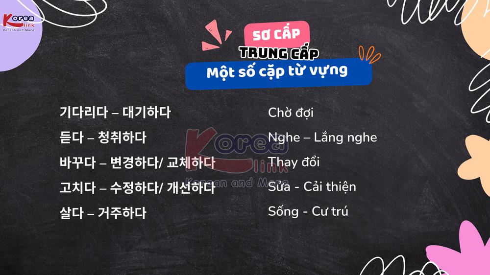 Cặp từ vựng sơ cấp - trung cấp(phần 2)