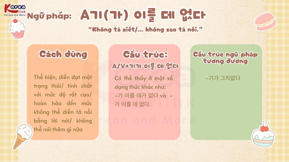 Ngữ pháp 87: A기(가) 이를 데 없다