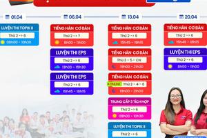 LỊCH KHAI GIẢNG CÁC KHÓA HỌC TIẾNG HÀN THÁNG 4.2026| HỌC TIẾNG HÀN TẠI NGHỆ AN