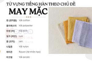 Từ vựng tiếng hàn theo chủ đề: May mặc