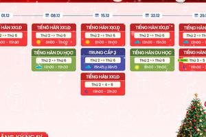 LỊCH KHAI GIẢNG CÁC KHÓA HỌC TIẾNG HÀN THÁNG 12.2025| HỌC TIẾNG HÀN TẠI NGHỆ AN