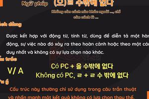 Ngữ pháp 155: (으)ㄹ 수밖에 없다