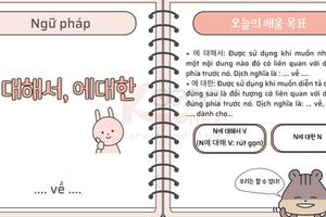 Ngữ pháp 127: 에 대해서, 에 대한