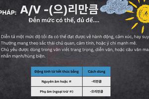 Ngữ pháp 108: A/V -(으)리만큼