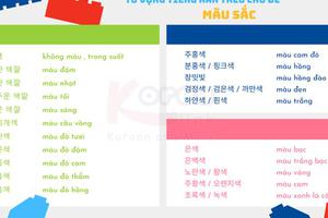 Từ vựng tiếng hàn theo chủ đề: Màu sắc