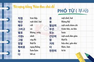 Từ vựng tiếng Hàn theo chủ đề: Phó từ (phần 2)