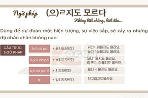 Ngữ pháp 134: (으)ᄅ지도 모르다