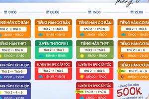 LỊCH KHAI GIẢNG CÁC KHÓA HỌC TIẾNG HÀN THÁNG 6.2026| HỌC TIẾNG HÀN TẠI NGHỆ AN