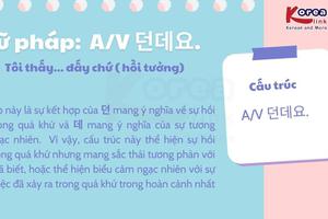 Ngữ pháp 91: A/V 던데요. Tôi thấy... đấy chứ ( hồi tưởng)