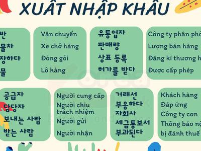 Từ vựng tiếng Hàn theo chủ đề: Xuất nhập khẩu...