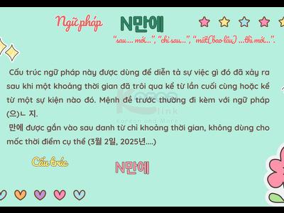 Ngữ pháp 140: N만에