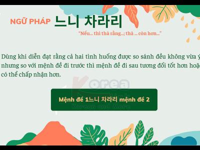 Ngữ pháp 128: 느니 차라리