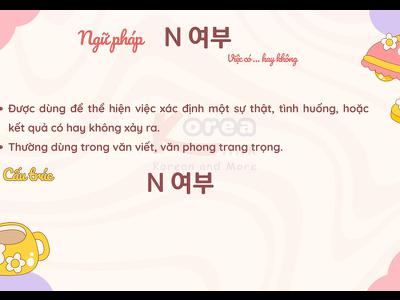 Ngữ pháp 145: N 여부