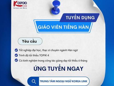 THÔNG BÁO TUYỂN DỤNG GIÁO VIÊN TIẾNG HÀN TẠI VINH