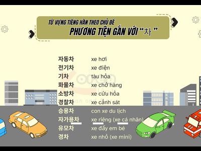 Từ vựng tiếng hàn theo chủ đề: Phương tiện gắn...