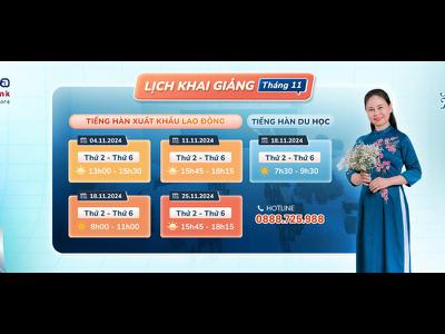 LỊCH KHAI GIẢNG CÁC KHÓA HỌC TIẾNG HÀN THÁNG 11 NĂM...