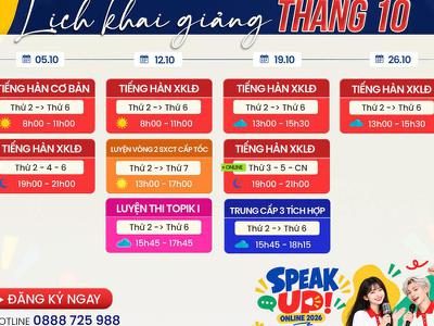 LỊCH KHAI GIẢNG KHÓA HỌC TIẾNG HÀN THÁNG 10/2026 TẠI...