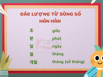 CÁC LƯỢNG TỪ DÙNG SỐ HÁN HÀN
