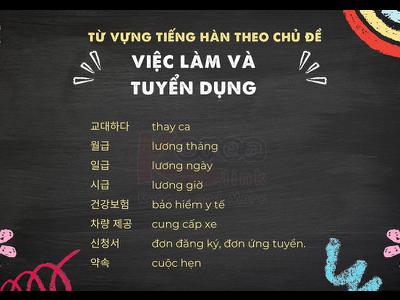 Từ vựng tiếng hàn theo chủ đề: Việc làm và tuyển...