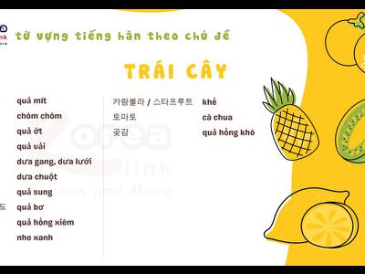 Từ vựng tiếng hàn theo chủ đề: Trái cây (phần 2)