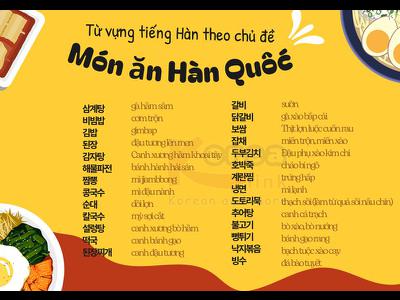 Từ vựng tiếng hàn theo chủ đề: Món ăn Hàn Quốc